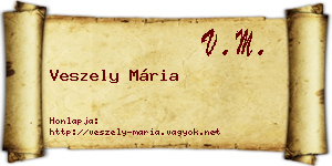 Veszely Mária névjegykártya